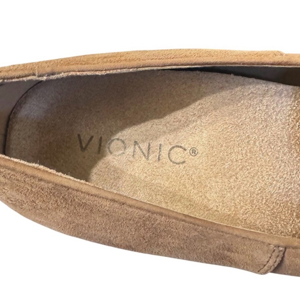 Vionic Willa Tan Suede Slip-On Wedge Clogs - Picture 11 of 12